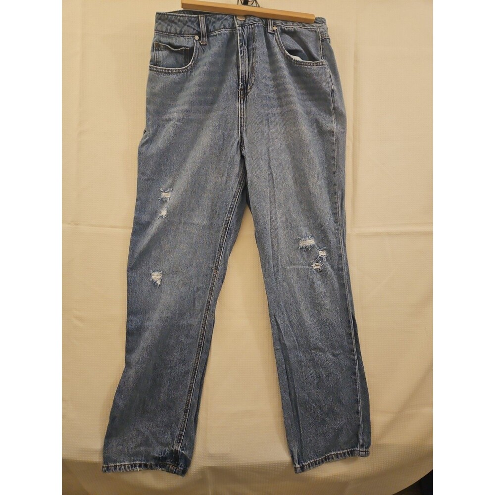 Womens Distressed Baggy Light Blue High Waisted 1822 29x29